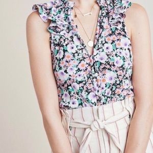 Anthropologie floral blouse nwot small